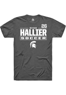 Miyako Hallier Michigan State Spartans Dark Grey NIL Stacked Box Short Sleeve Player T Shirt