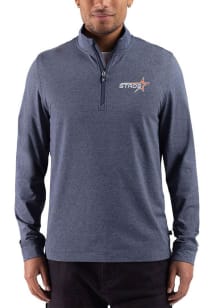 Cutter and Buck Houston Astros Mens Navy Blue City Connect Adapt Big and Tall Qtr Zip