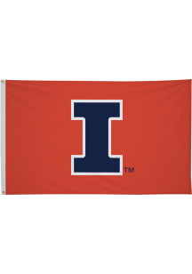 Illinois Fighting Illini 3' x 5' Silk Screen Grommet Flag - Orange