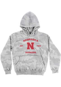 Vive La Fete Nebraska Cornhuskers Toddler Grey Camo Long Sleeve Hooded Sweatshirt
