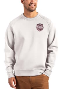 Cutter and Buck Indiana Hoosiers Mens Grey 2025 CFP National Champions Roam Long Sleeve Crew Sweat..