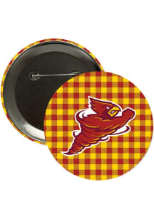 Iowa State Cyclones 3" Plaid Button - Cardinal