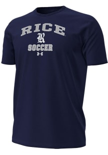 Under Armour Rice Owls Navy Blue Soccer Performance Short Sleeve T Shirt