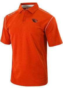 Columbia Oregon State Beavers Mens Orange Heat Seal Omni Wick Shotgun Short Sleeve Polo