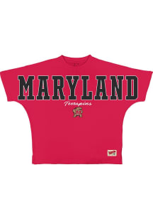 Pressbox Maryland Terrapins Womens Red Flannigan Short Sleeve T-Shirt