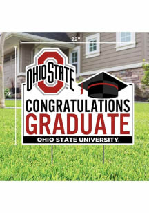 Ohio State Buckeyes Congratulations Graduate Yard Sign - White