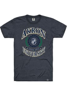 Rally Akron Zips Navy Blue Triblend Seal Short Sleeve T Shirt