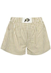 Hype and Vice Colorado Buffaloes Womens Khaki Gingham Shorts