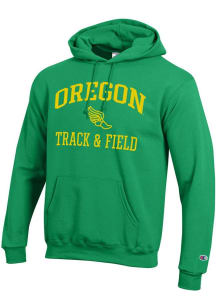Champion Oregon Ducks Mens Green Track & Field Icon Powerblend Long Sleeve Hoodie