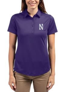Cutter and Buck Northwestern Wildcats Womens Purple Prospect Short Sleeve Polo Shirt