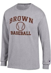 Champion Brown Bears Grey Baseball Jersey Long Sleeve T Shirt