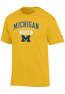 Champion Michigan Wolverines Yellow Class of 2028 Jersey Short Sleeve T Shirt