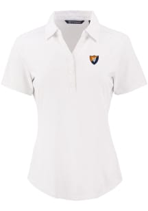 Cutter and Buck Illinois Fighting Illini Womens White Vault Forge Eco Polo Short Sleeve Polo Shirt