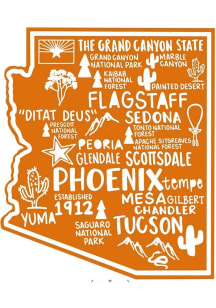 Arizona State Map Stickers - Orange
