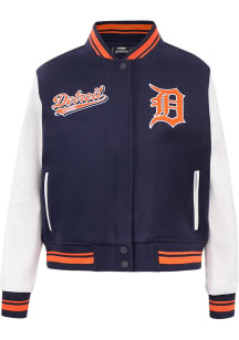 Mens Detroit Tigers Pro Standard Mens Script Tail Heavyweight Jacket - Navy Blue