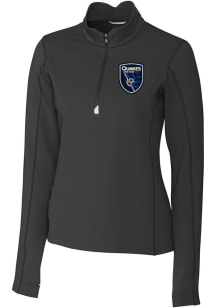 Cutter and Buck San Jose Earthquakes Womens Black Traverse Qtr Zip Pullover