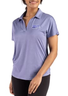 Cutter and Buck Seattle Seahawks Womens Lavender Mono Coastline Short Sleeve Polo Shirt