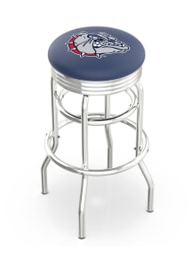 Gonzaga Bulldogs Double-Ring Swivel Chrome Pub Stool - Black