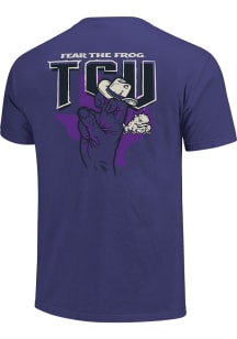 TCU Horned Frogs Purple Football Fear The Frog Short Sleeve T Shirt