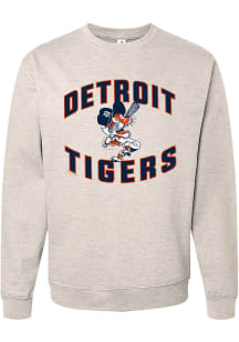 Detroit Tigers Womens Oatmeal Soft Washed Crew Sweatshirt