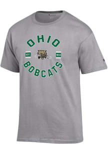 Champion Ohio Bobcats Grey Circle Stripes Jersey Short Sleeve T Shirt