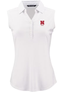 Cutter and Buck Nebraska Cornhuskers Womens White Alumni Forge Eco Polo Shirt