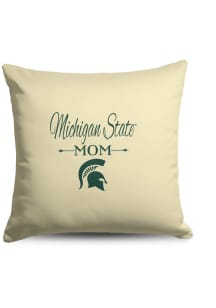Michigan State Spartans Mom 18x18 Throw Pillow - White