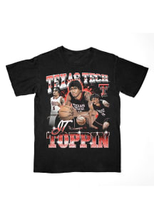 JT Toppin  Texas Tech Red Raiders Black Basketball 90s Short Sleeve Fashion Player T Shirt