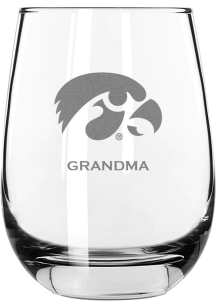 Iowa Hawkeyes Grandma 15oz Stemless Wine Glass - White