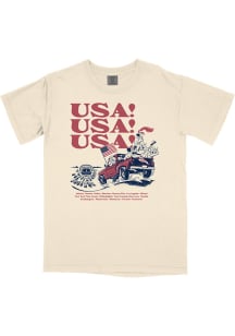 B-Unlimited Americana Beige USA! Soccer Stadium Short Sleeve Fashion T Shirt
