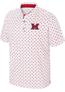 Colosseum Miami RedHawks Mens Red Mayfield Short Sleeve Polo