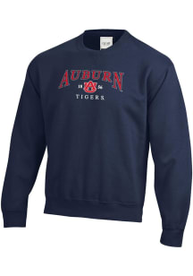 Auburn Tigers Mens Navy Blue Embroidered Long Sleeve Crew Sweatshirt