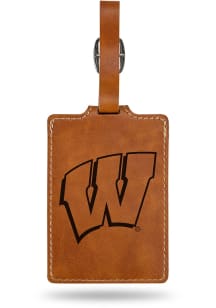 Wisconsin Badgers Brown Laser Engraved Luggage Tag