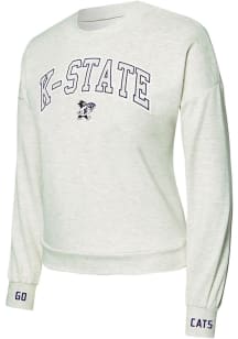 Concepts Sport K-State Wildcats Womens White Heather Crew Sweatshirt