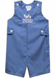 Vive La Fete Buffalo Bulls Baby Blue Gingham Overalls