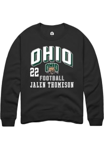 Jalen Thomeson Ohio Bobcats Mens Black Football NIL Arch Logo Player Crew