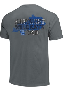 Kentucky Wildcats Charcoal Dad State Outline Short Sleeve T Shirt
