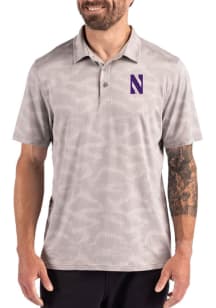 Cutter and Buck Northwestern Wildcats Mens Purple Camo Print Short Sleeve Polo