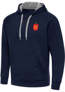 Antigua Spain National Team Mens Navy Blue Takeover Long Sleeve Hoodie