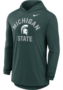 Nike Michigan State Spartans Mens Green Lightweight Primetime Long Sleeve Lightweight Hoodie