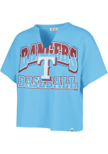 47 Texas Rangers Womens Light Blue Win Big Short Sleeve T-Shirt