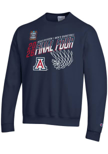 Champion Arizona Wildcats Mens Navy Blue MBB Final Four 2026 Powerblend Long Sleeve Crew Sweatshir..