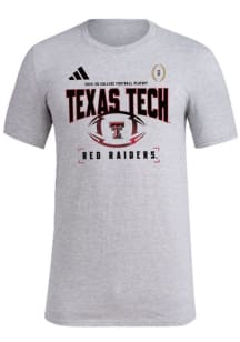 Adidas Texas Tech Red Raiders Grey College Football Playoff Pregame Tee Short Sleeve T Shirt
