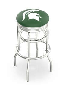 Michigan State Spartans Double-Ring Swivel Chrome Pub Stool - Black