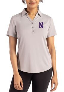 Cutter and Buck Northwestern Wildcats Womens Purple Forge Eco Polo Short Sleeve Polo Shirt