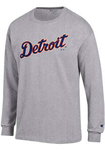 Champion Detroit Tigers Grey Jersey Long Sleeve T Shirt