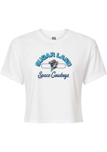 Summit Sportswear Sugar Land Space Cowboys White Vintage Arch Script Short Sleeve T Shirt