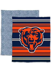 Chicago Bears Full Color Stripe Prime Fleece Blanket - Navy Blue