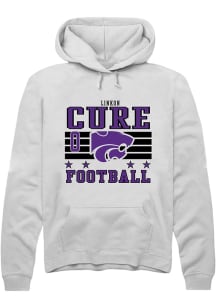 Linkon Cure K-State Wildcats Mens White Football NIL Striped Player Hood