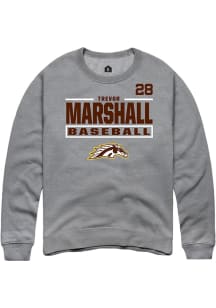 Trevor Marshall Western Michigan Broncos Mens Grey NIL Stacked Box Player Crew
